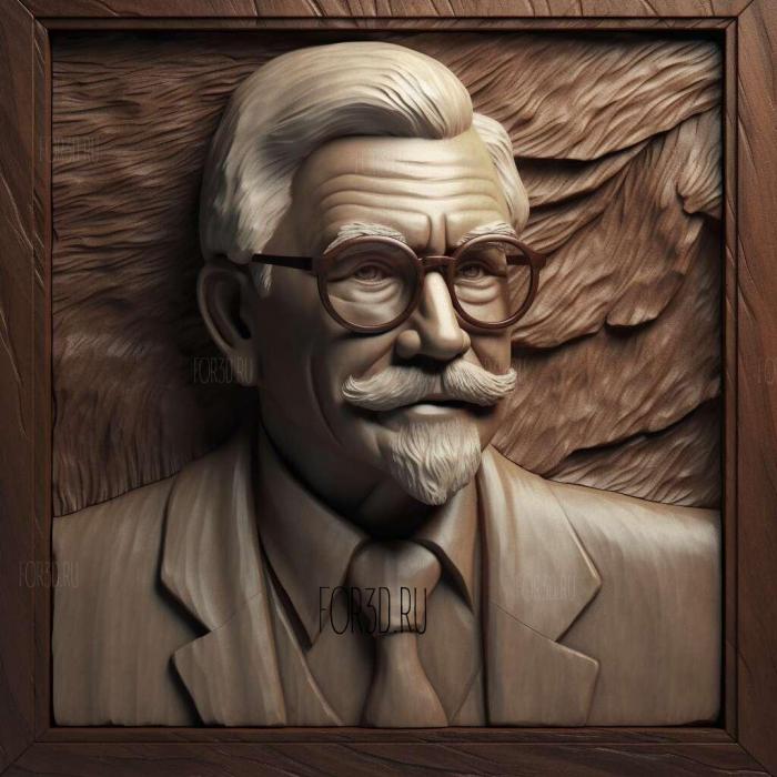 colonel sanders 4 stl model for CNC